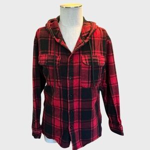 Forever 21 Plaid Hooded Shirt Shacket